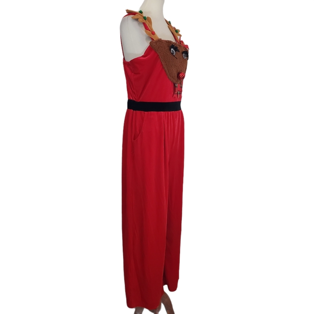 Eyeshadow Red Christmas Reindeer Velour Sz L - Picture 3 of 9